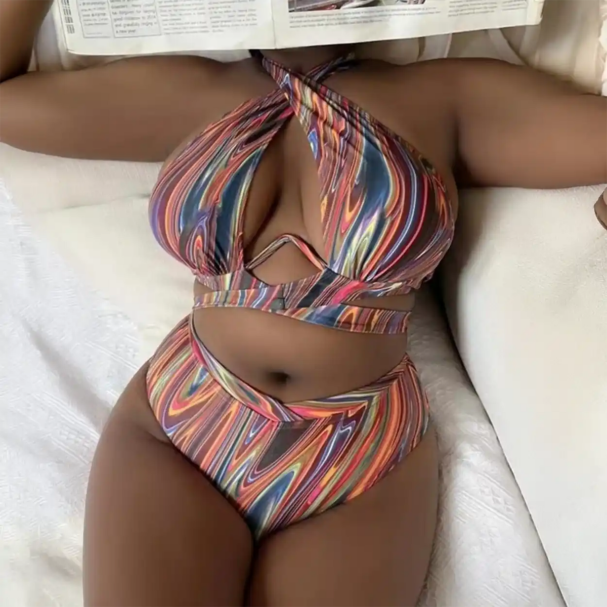 High-Waist Two-Piece Swim Set