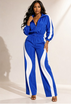 Contrast Track Crop Jacket & Pants Set