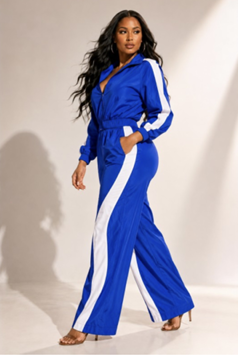 Contrast Track Crop Jacket & Pants Set