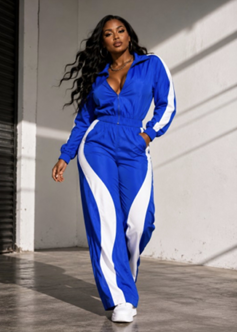 Contrast Track Crop Jacket & Pants Set