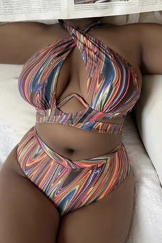 High-Waist Two-Piece Swim Set