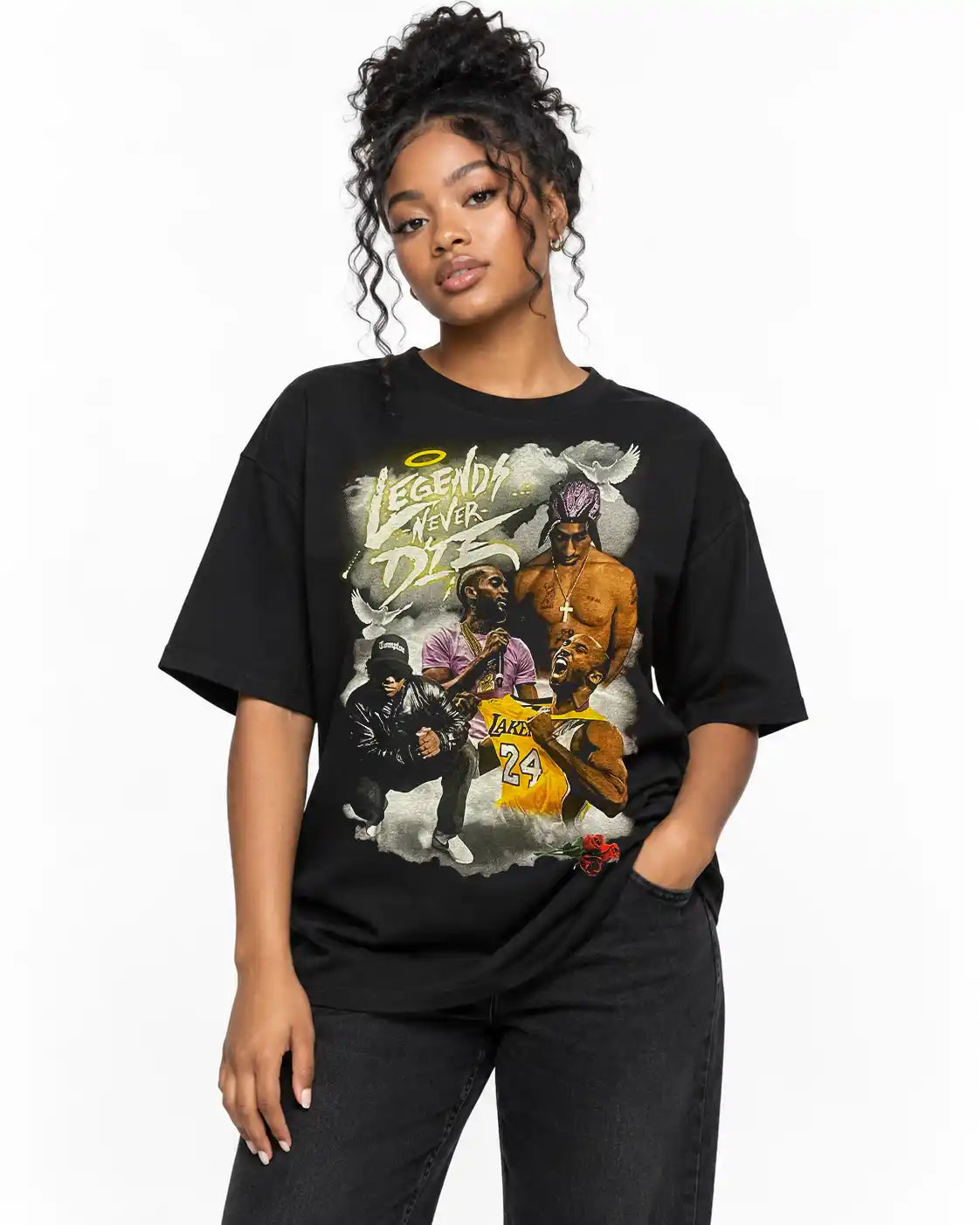 Hip Hop Legends Tribute Graphic T Shirt