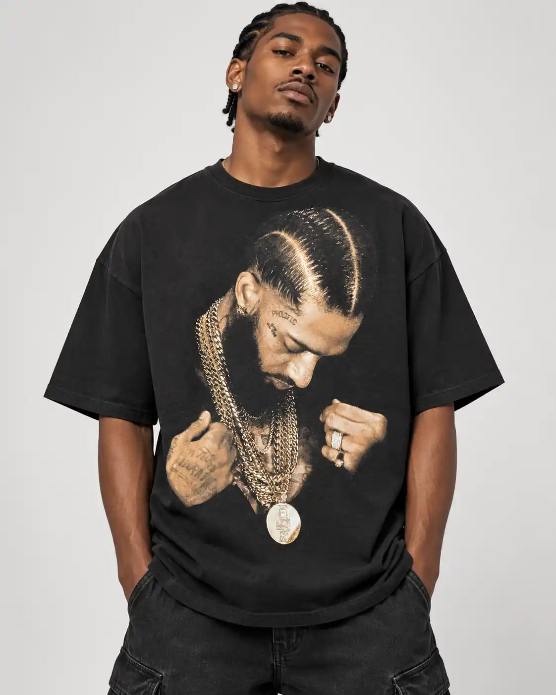Oversized Black Hip Hop Streetwear Shirt