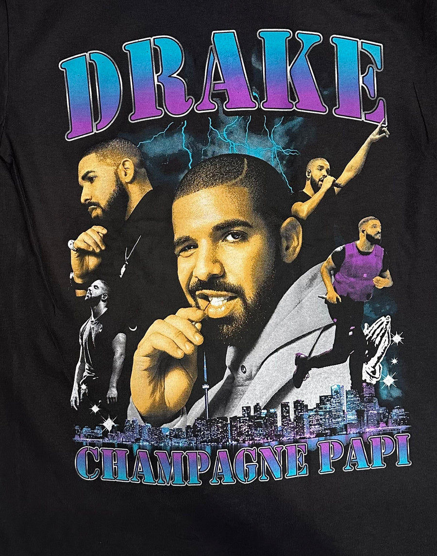 Drake 'Champagne Papi' Graphic Tee - Blue / Purple | MBC Boutique
