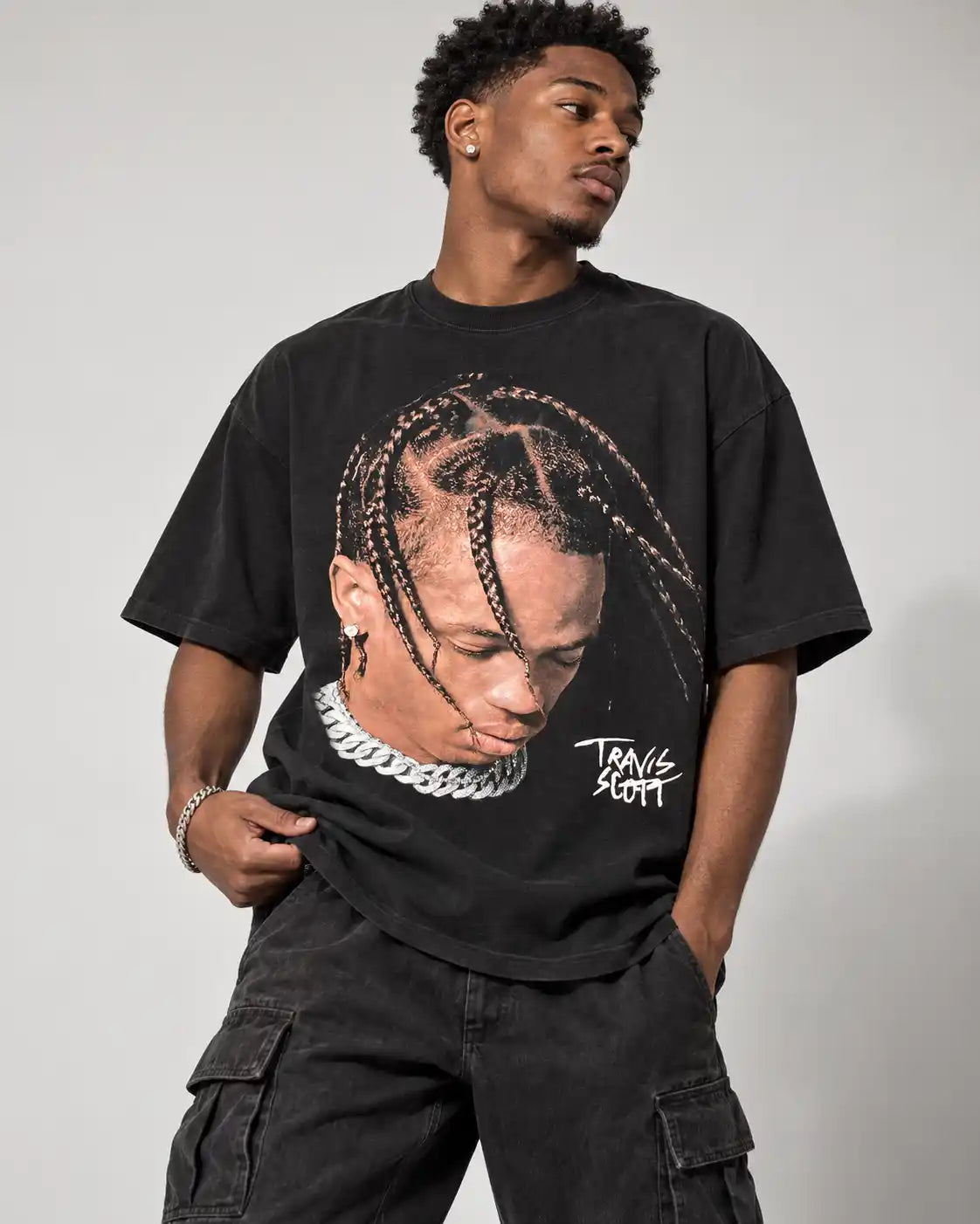 Travis Inspired Vintage Portrait Oversized Tee