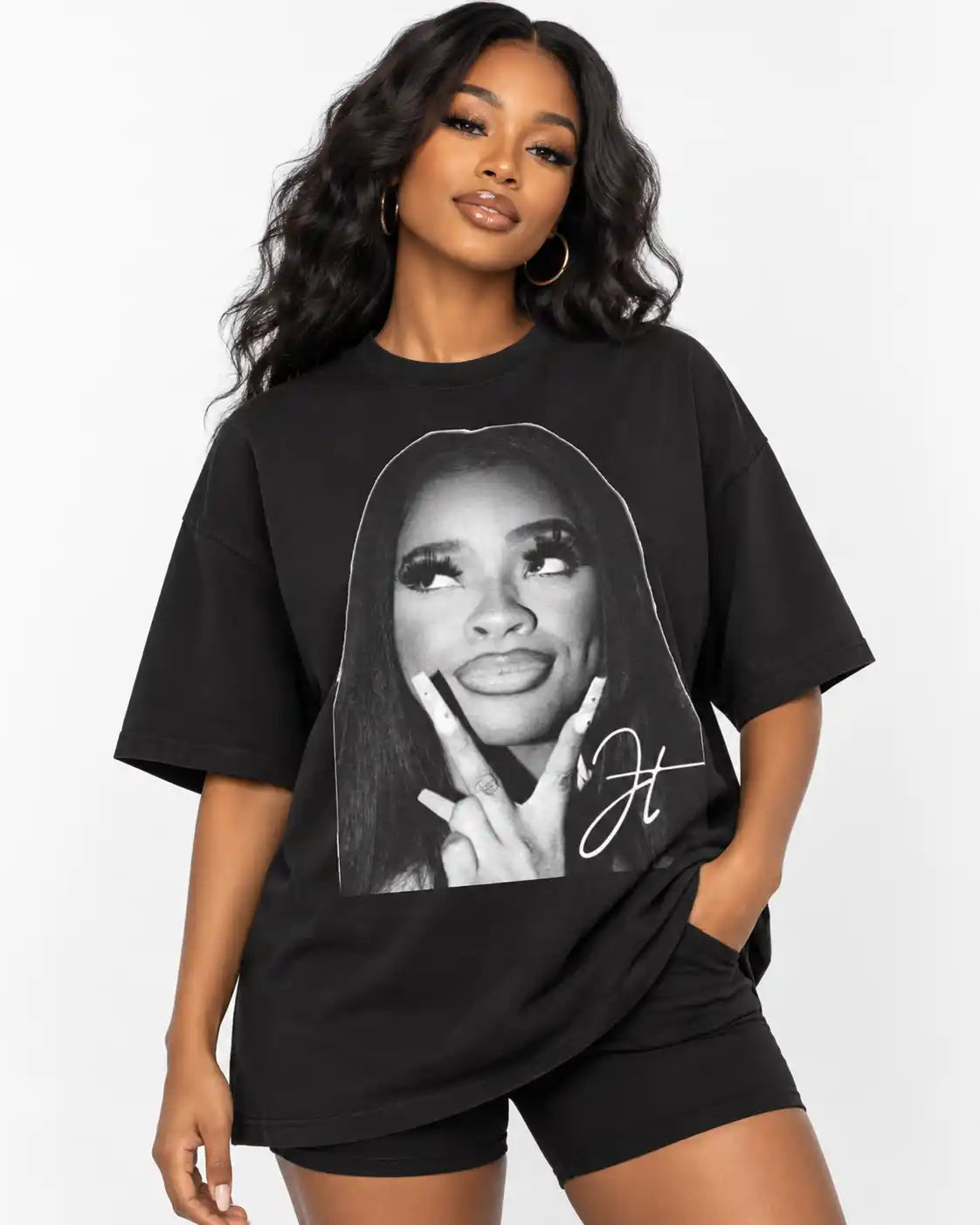 Vintage R&B Girl Portrait Graphic T Shirt